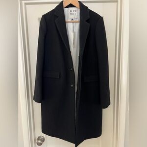 Alex Mill Black Wool Brittany Top Coat